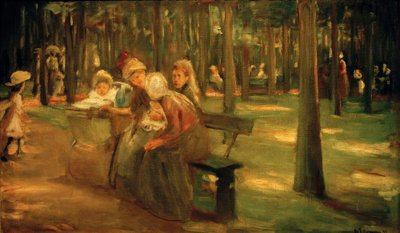 Barnepike og bonnen i dyrehagen av Max Liebermann