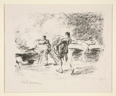 Kremasjon av lik, til Goethes Bassompierre (kremasjonsscene) av Max Liebermann
