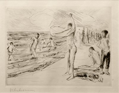 M.Liebermann, gutter som bader i vinden av Max Liebermann