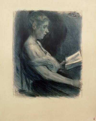 M.Liebermann, jente som leser av Max Liebermann