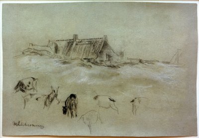 M.Liebermann, strandhus, geiter i forgrunnen av Max Liebermann