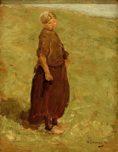 Jente på sanddynen, stående til høyre av Max Liebermann