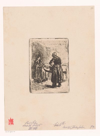 Mor og barn ved bordet av Max Liebermann