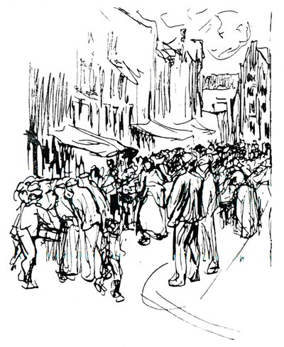 Penn- og blekkstudie, c1800-tallet av Max Liebermann