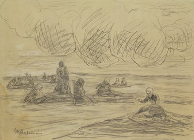 Reparasjon av nettene, 1894 av Max Liebermann