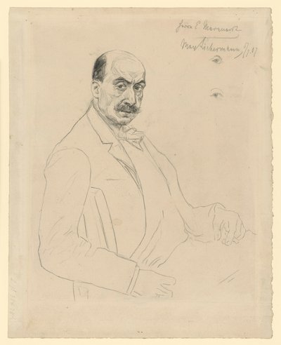 Selvportrett (mellomstudie under arbeidet med raderingen Schiefler 60) av Max Liebermann