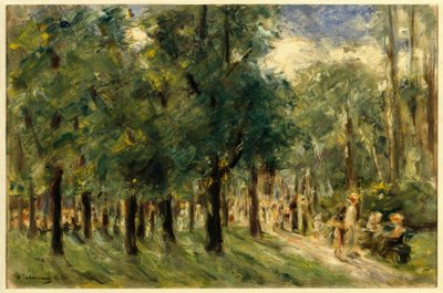 Sti i dyrehagen med turgåere av Max Liebermann