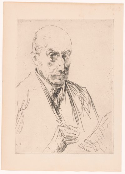 Selvportrett av Max Liebermann, blyant i hånden av Max Liebermann