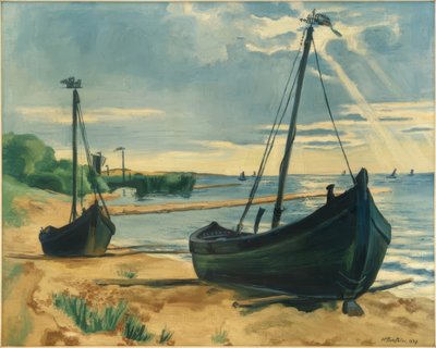 Aufgezogene Keitelkähne von Max Pechstein