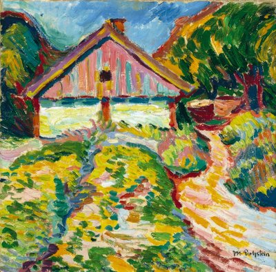 Hus på den kuriske landtunge av Max Pechstein