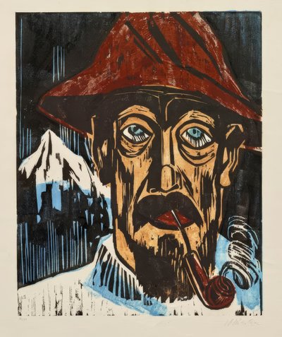 Mann med et rør  av Max Pechstein