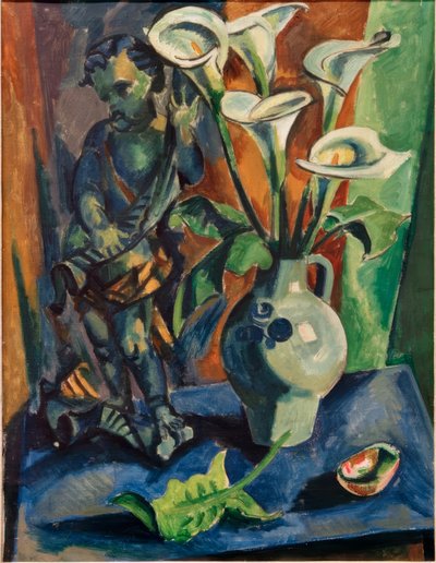 Stilleben med putto og calla lilje av Max Pechstein