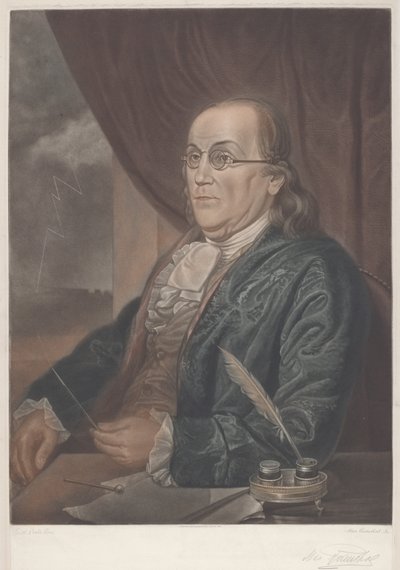 Benjamin Franklin av Max Rosenthal after Charles Willson Peale