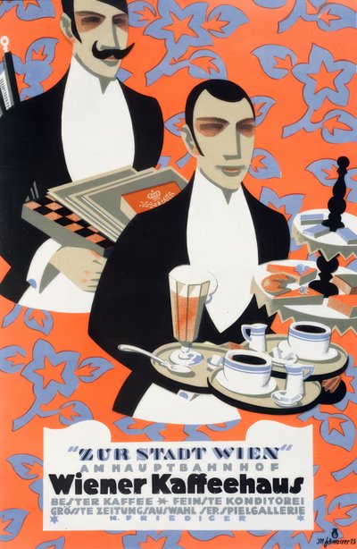 Kaffehus, til byen Wien av Max Schwarzer