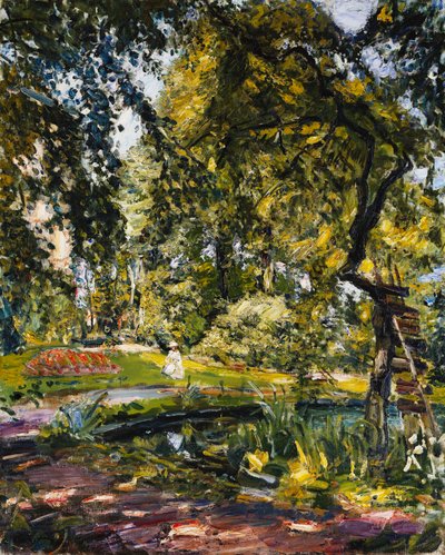 Hage i Godrammstein med et vridd tre og dam; Hage i Godrammstein med gjengrodd tre og tjern, 1910 av Max Slevogt