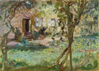 Hage med stemorsblomst seng. 1914 av Max Slevogt