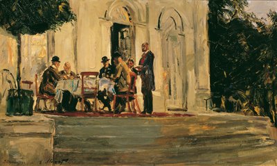 Middag på terrassen til Badenburg i Nymphenburg Palace Park av Max Slevogt