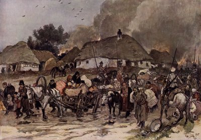 På vei til Brest-Litovsk (fargelitografi) av Max Tilke