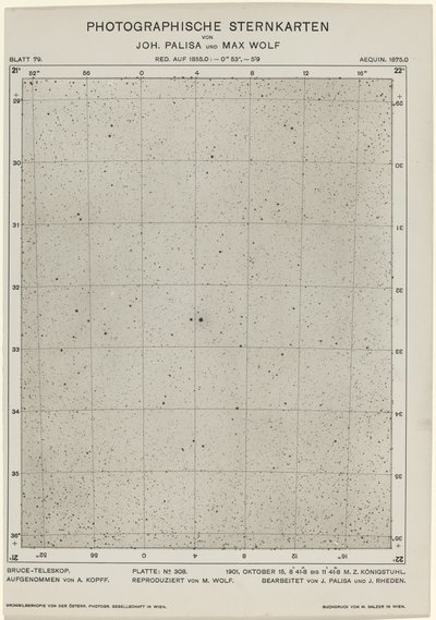 Fotografiske stjernekart 15. oktober 1901, 654. Skapere: Max Wolf, Johann Palisa. av Max Wolf, Johann Palisa