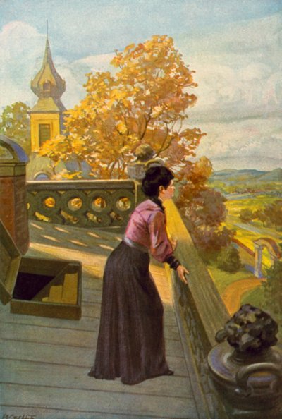 Illustrasjon for Jane Eyre av Charlotte Bronte (litho-farge) av Max Wulff