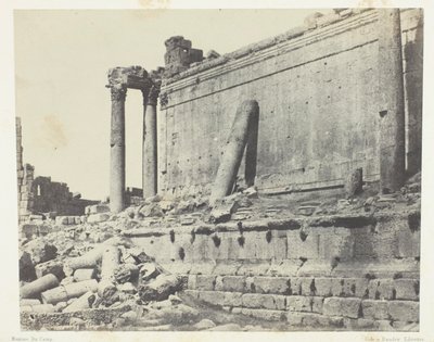 Baalbeck (Heliopolis), Jupiters tempel, østfasade; Syria av Maxime Du Camp