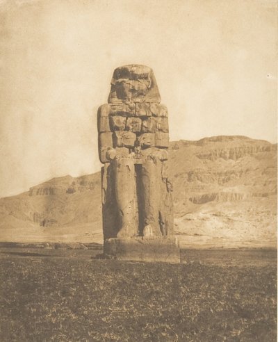 Restaurert Colossus of Amenophis III, ved Thebes Vocal Statue eller Colossus of Memnon, 1849-50. av Maxime Du Camp