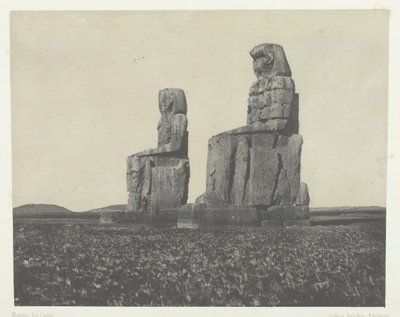 Gournah, The Colossi, Theben, 184951, trykt 1852. av Maxime Du Camp