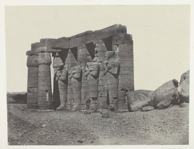 Gournah, Perystyle av Osymandias#39; grav (Vestlige Ramesseum); Theben, plate 59 fra albumet «Egypt, Nubia, Palestina og Syria» (1852) av Maxime Du Camp