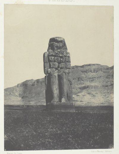 Gournah, Statue of Memnon, Theben, 184951, trykt 1852. av Maxime Du Camp