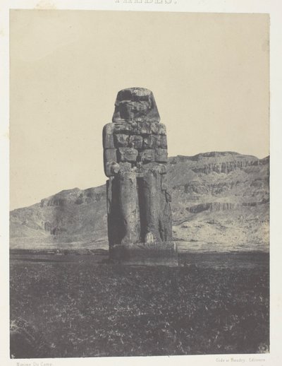 Qurnah, statue av Memnon; Theben av Maxime Du Camp