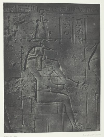 Great Temple of Isis i Philoe, Toth Ibiocephalus, Nubia, 184951, trykt 1852. av Maxime Du Camp