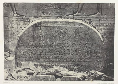 Isis#39; store tempel i Philoe, Proscynema (tilbedelsesakten); Nubia, plate 75 fra albumet «Egypt, Nubia, Palestina og Syria» (1852) av Maxime Du Camp