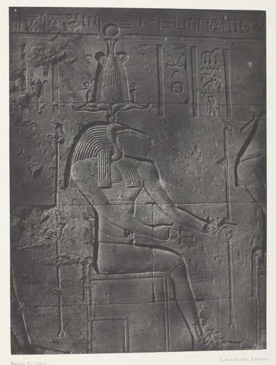 Det store Isis-tempelet i Philoe, Tôth Ibiocéphale; Nubia, plate 79 fra albumet «Egypt, Nubia, Palestina og Syria» (1852) av Maxime Du Camp