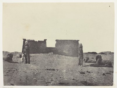 Hémi-Spéos av Seboua, Drômos; Nubia, plate 97 fra albumet «Egypt, Nubia, Palestina og Syria» (1852) av Maxime Du Camp
