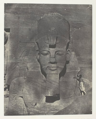 Ibsamboul, Medial (begravd) koloss av Speos av Phre Nubia, Palestina og Syria, plate 106 fra albumet quot;Egypt, Nubia, Palestina og Syriaquot; (1852) av Maxime Du Camp