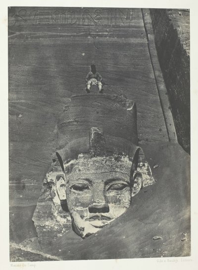 Ibsamboul, Western Colossus Of Spéos De Phrè, Nubia, 184951, trykt 1852. av Maxime Du Camp