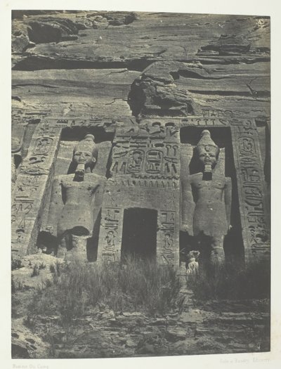 Ibsamboul, Entrance to Speos of Hathor, Nubia, 184951, trykt 1852. av Maxime Du Camp