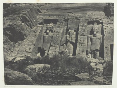Ibsamboul, den sørlige delen av Speos of Hathor, Nubia, 184951, trykt 1852. av Maxime Du Camp