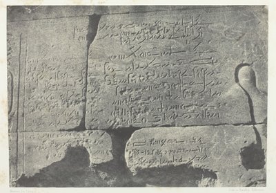 Demotisk inskripsjon, Great Temple of Isis i Philoe, Nubia, 184951, trykt 1852. av Maxime Du Camp