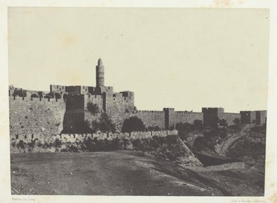 Jerusalem, den vestlige delen av murene; Palestina av Maxime Du Camp