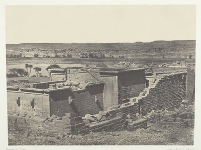 Kalabscheh, generell utsikt over tempelet til Kalabscheh Talmis, Nubia, 184951, trykt 1852. av Maxime Du Camp