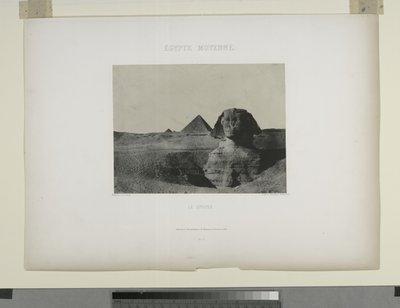 Le Sphinx, Egypt (s/hvitt bilde) av Maxime Du Camp