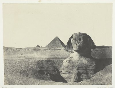 Sphynxen sett fra forsiden, Midt-Egypt, 184951, trykt 1852. av Maxime Du Camp
