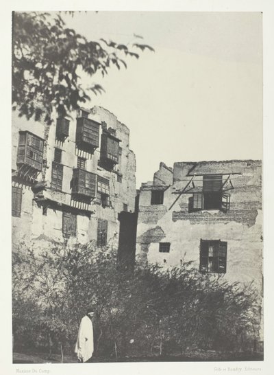 Hus og hage i Frank-kvarteret, Le Kaire, 184951, trykt 1852. av Maxime Du Camp