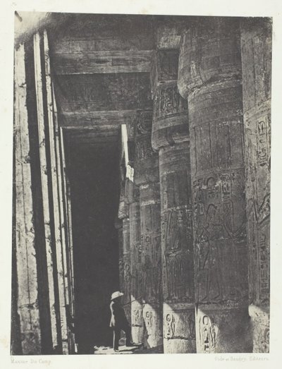 Medinet-Habou, Gallery of the Palace of Ramses-Méiamoun, Theben, 184951, trykt 1852. av Maxime Du Camp