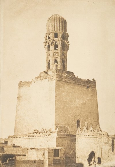 Vestlige minaret av moskeen til kalifen Hakem, Kairo, 9. januar 1850. av Maxime Du Camp