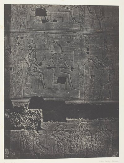 Vestmuren, Isis#39; store tempel i Philoe; Nubia, plate 78 fra albumet «Egypt, Nubia, Palestina og Syria» (1852) av Maxime Du Camp