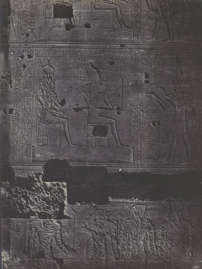 Nubia. Det store Isis-tempelet ved Filoe. Vestmuren, 1850. av Maxime Du Camp