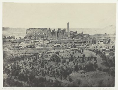 Karkak Palace, General View of the Ruins, Looking East, Theben, 184951, trykt 1852. av Maxime Du Camp