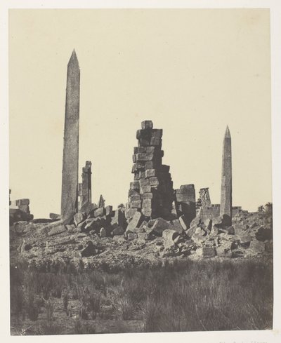 Karnak-palasset, Obeliskene; Theben av Maxime Du Camp